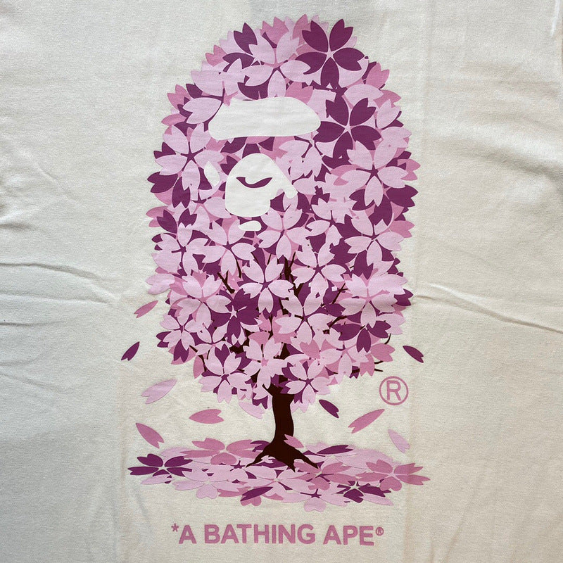 Bape Sakura Floral Graphic Oversized Tee Streetwear Unisex