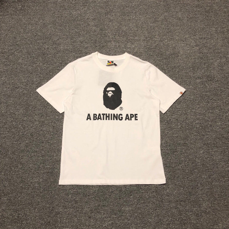 BAPE Ape Shark Graphic Print Loose Unisex Heavyweight Cotton T-Shirt