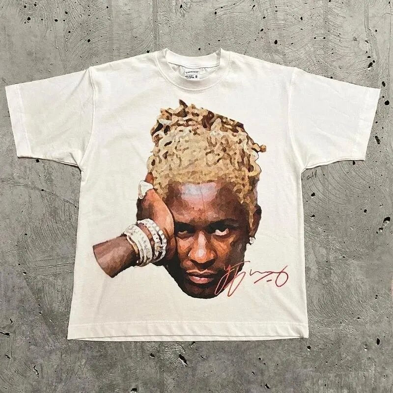 Vintage Hip-Hop Rap Print Unisex Oversize Streetwear Baumwoll-T-Shirt