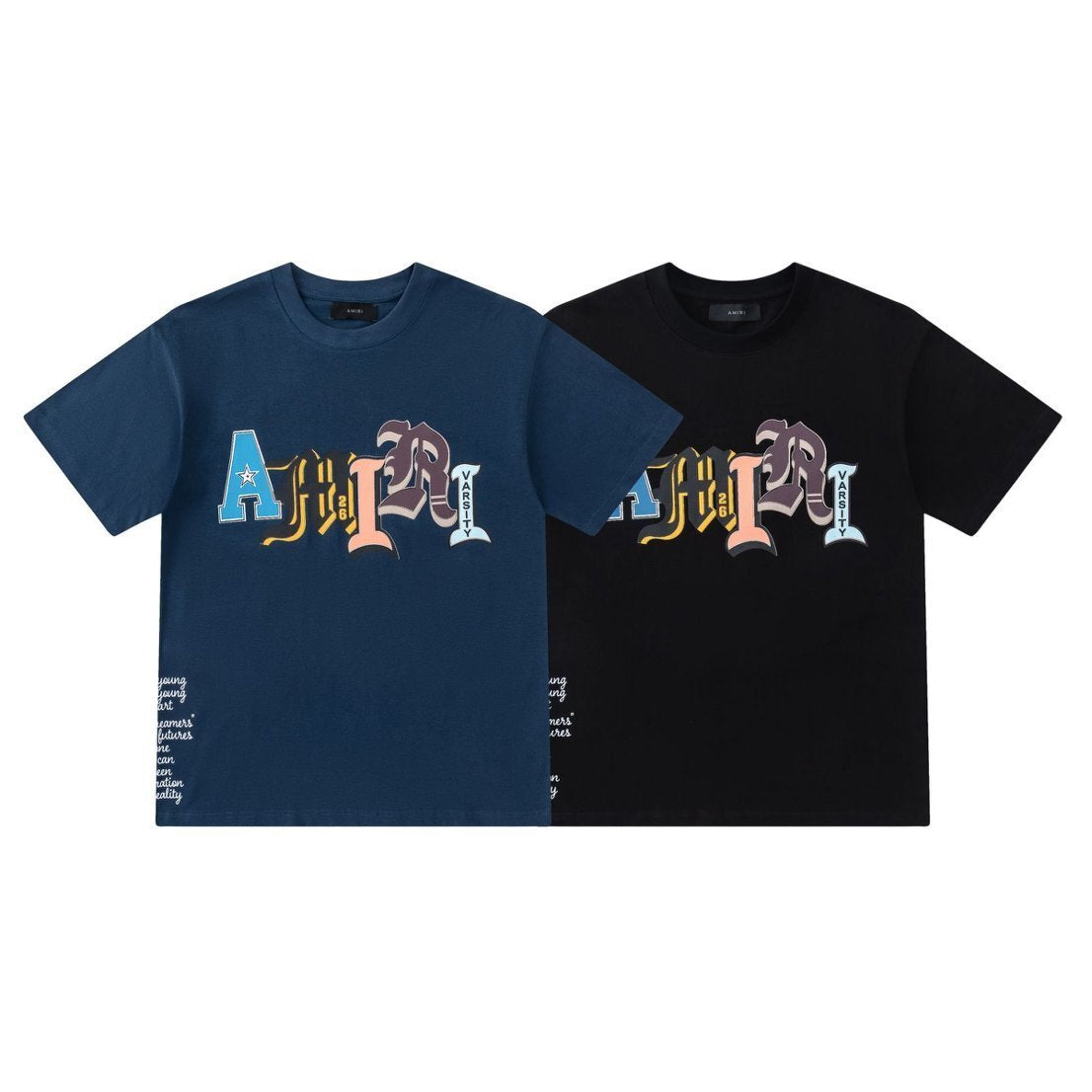 Amiri Club Letter Print Crew Neck Unisex T Shirt