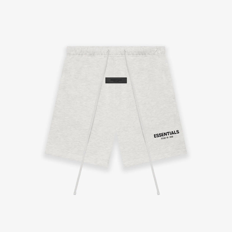 Essentials Flocked Letter Drawstring Streetwear Sweat Shorts
