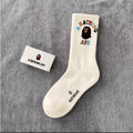 BAPE Ape Head Ribbed Crew Socks Multi Graphic Prints