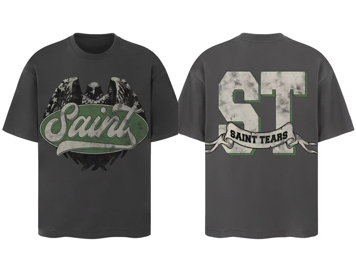 Saint Michael Vintage Multi‑Graphic Oversized Tee Streetwear Unisex