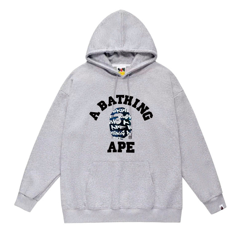 BAPE Ape Head Graphic Hoodie Camo Print Loose Cotton Pullover