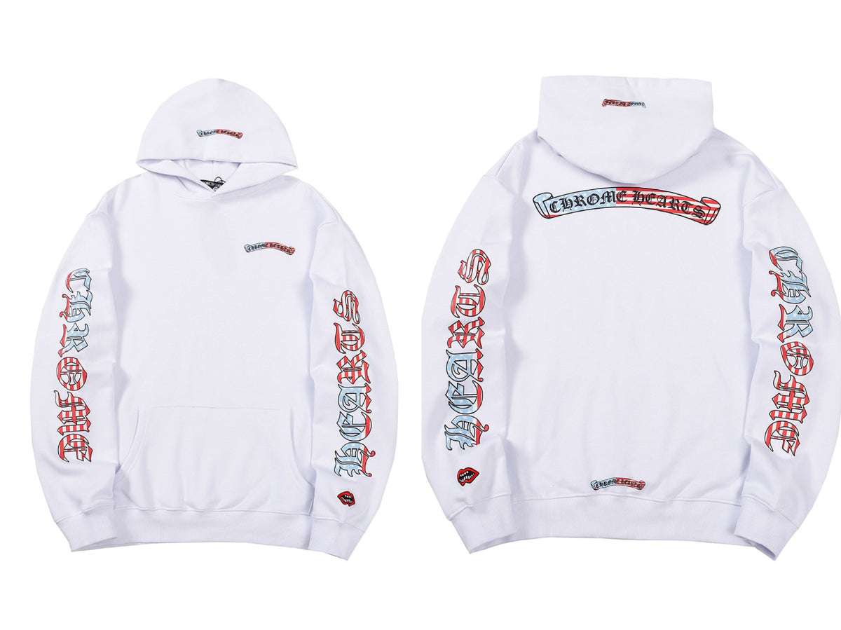 Chrome Hearts Horseshoe Cross Hoodie Goth Streetwear Graphic Pullover