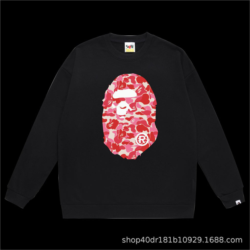 BAPE Crewneck Sweatshirt Ape Head Multi Graphic Street Pullover
