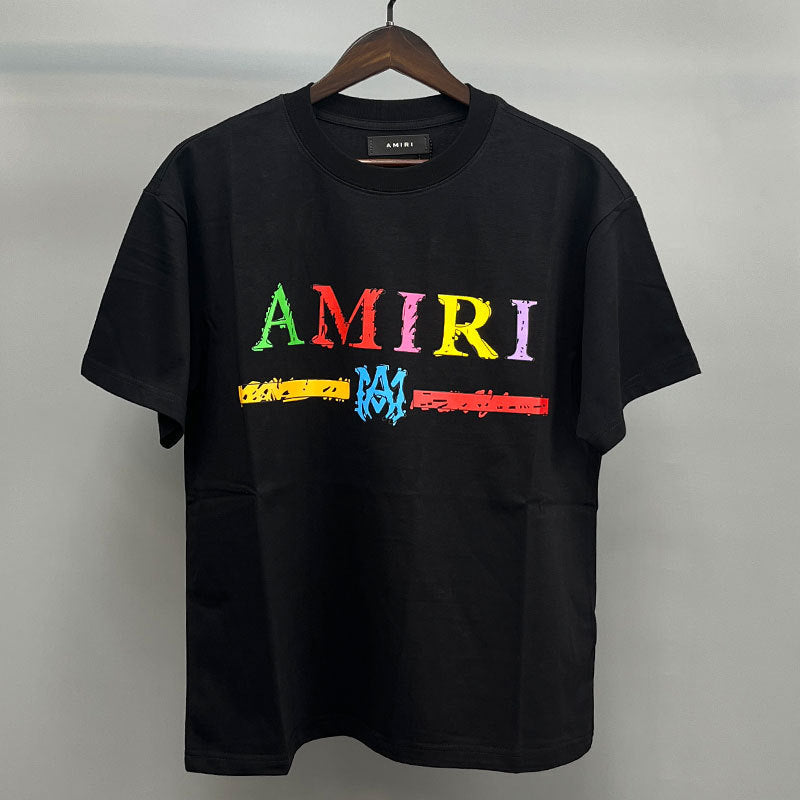 Amiri Multi‑Style Letter Logo Graphic Oversized Tee Streetwear Unisex