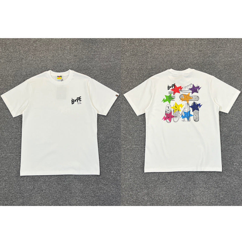 Bape Ape Head Shark Multi‑Print Oversized Tee Streetwear Unisex
