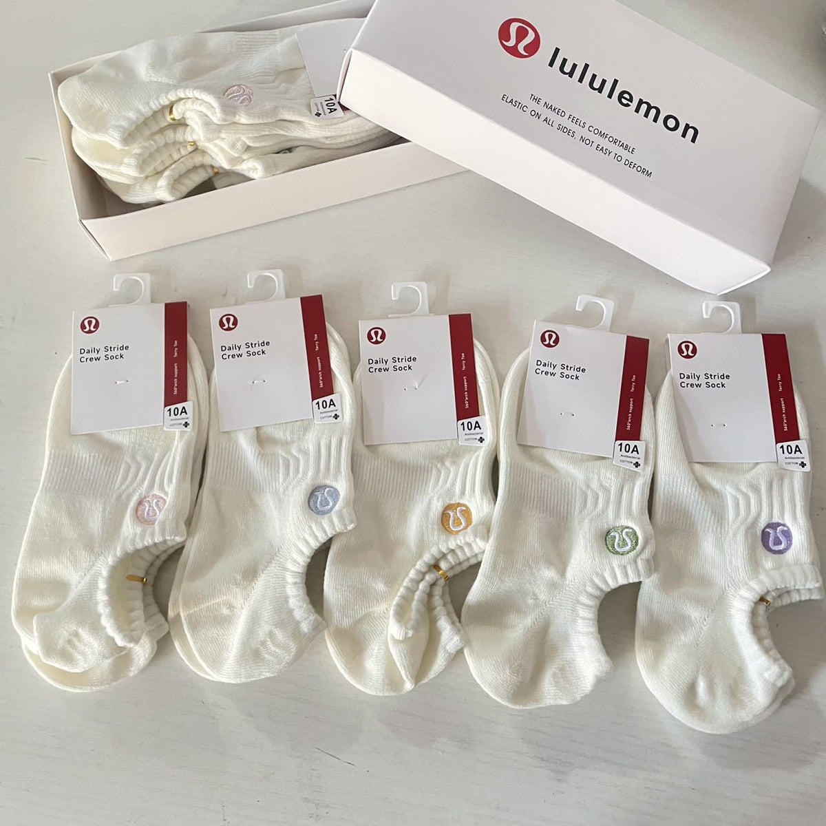 Lululemon Daily Stride No Show Socks 5 Pairs Box