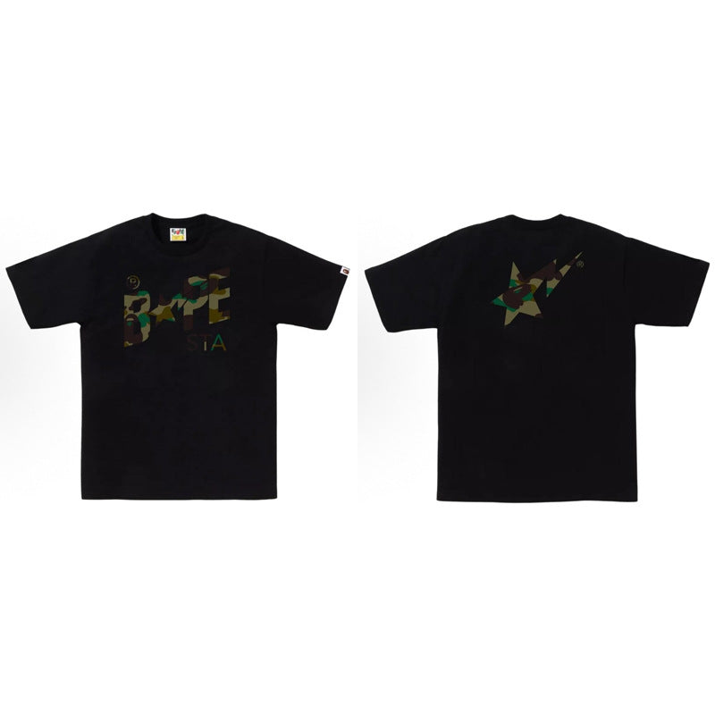 BAPE Ape Head Camo Shark Print Crew Neck Short Sleeve T‑Shirt Unisex