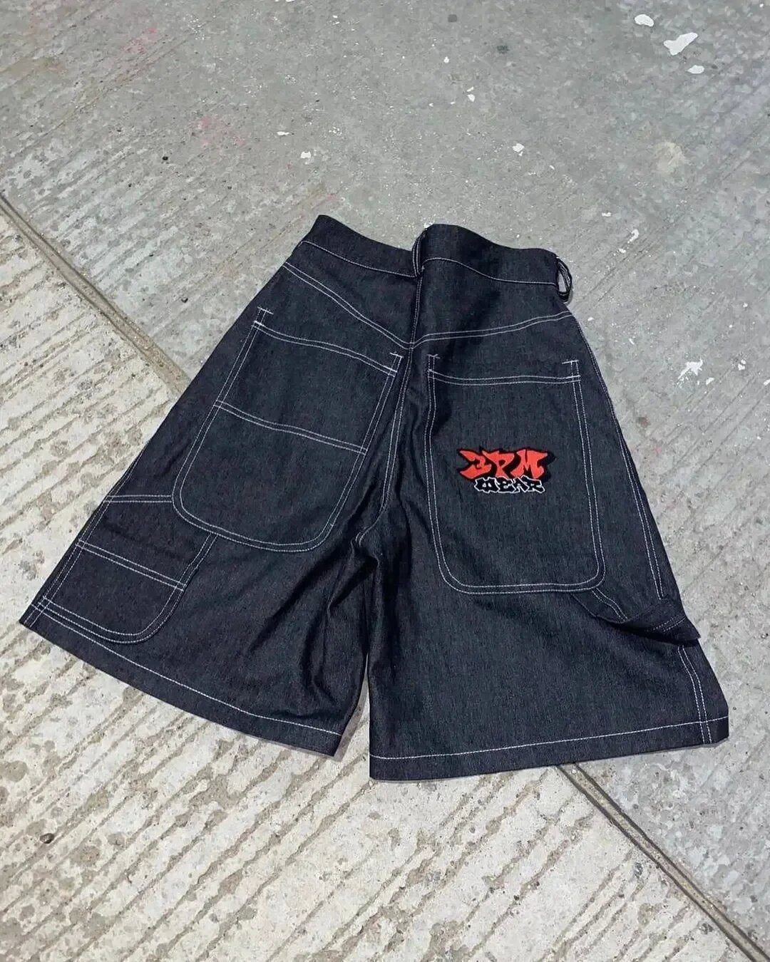 Polar Broken Promises Jaded London Style Y2K Baggy Denim Jort Shorts