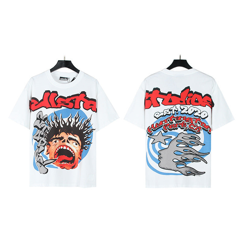 Hellstar Multi‑Graphic Print Crew Neck Short Sleeve Tee Unisex