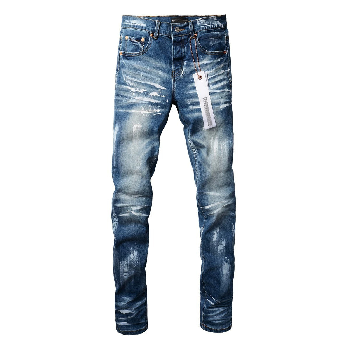 Purple Brand Men Stretch Skinny Ripped Printed Embroidered Denim Jeans
