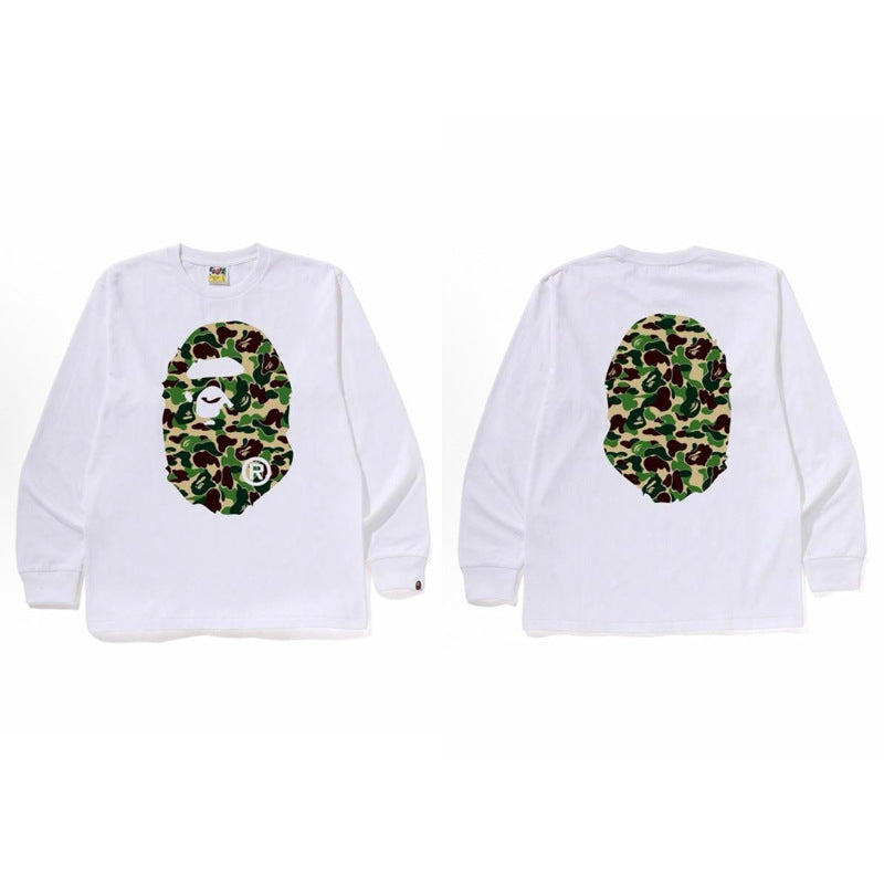 Bape Baby Milo Camo Ape Head Graphic Oversized Long Sleeve Tee Street