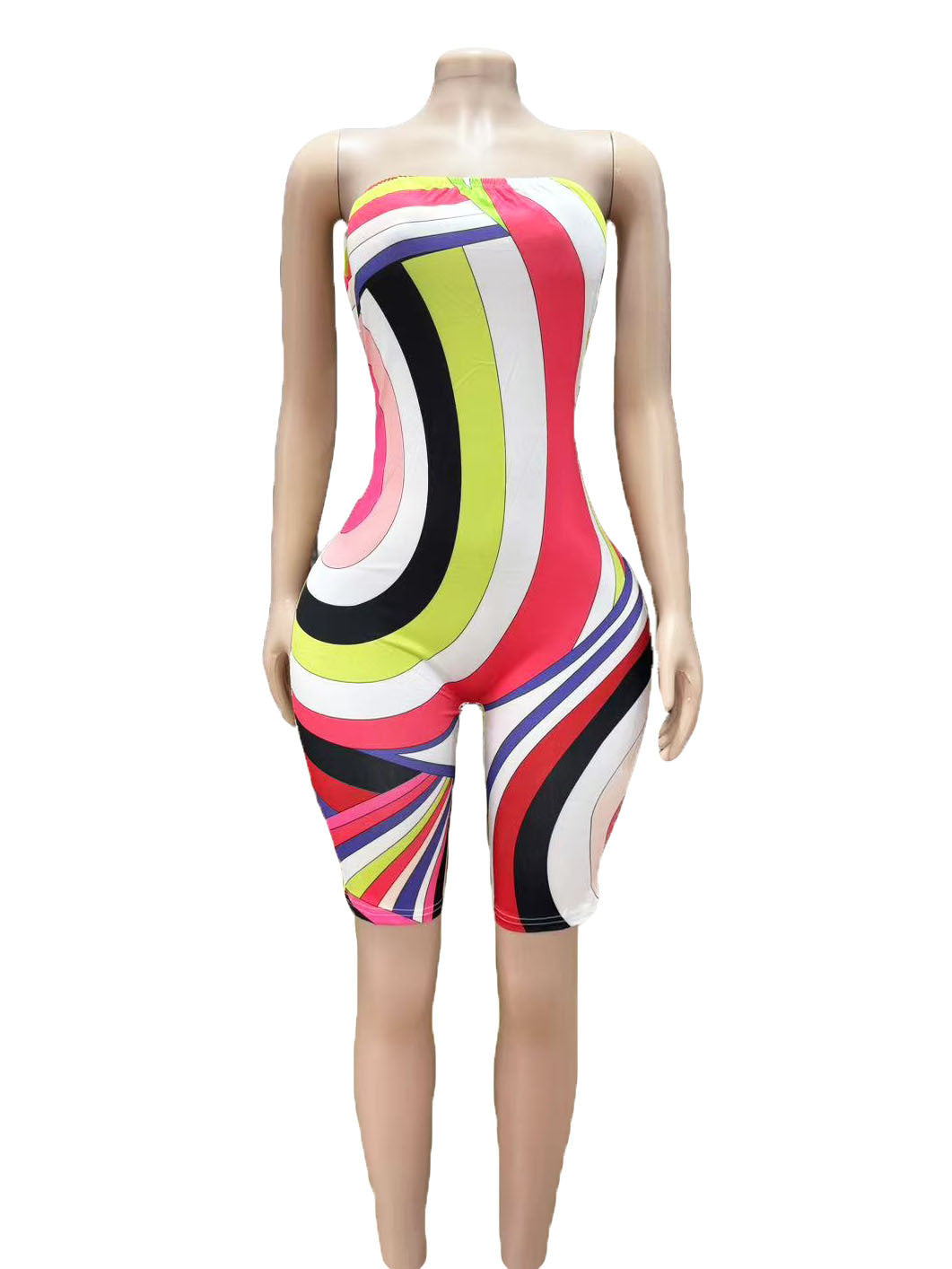 Emilio Pucci Striped Print Strapless Bodycon Jumpsuit Women