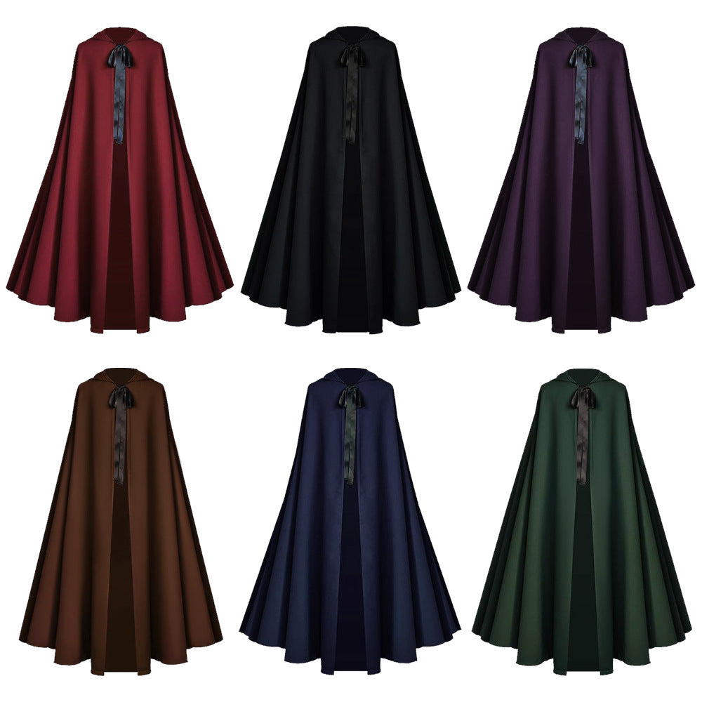 Halloween Men Reaper Cosplay Medieval Hooded Cloak Multi‑Color Cape