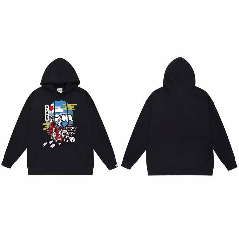 BAPE Hoodie Baby Milo Ape Head Multi Graphic Street Fleece Pullover