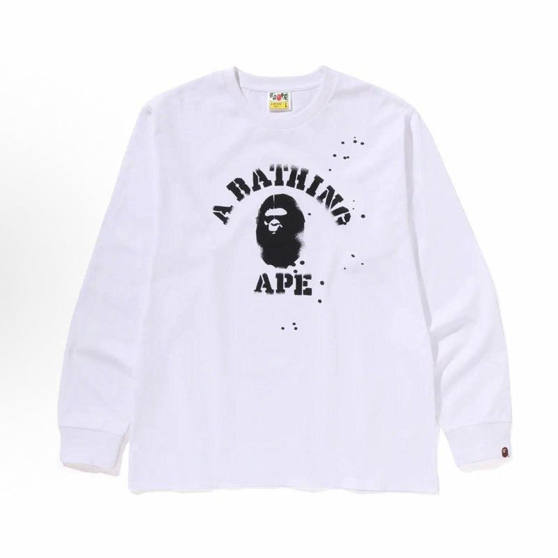 Bape Baby Milo Camo Ape Head Graphic Oversized Long Sleeve Tee Street