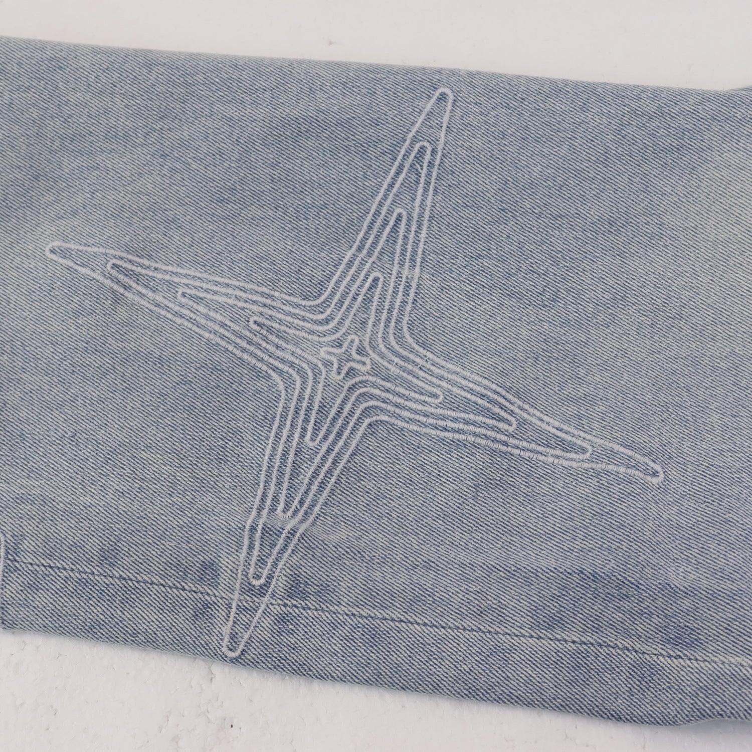 Purple Brand Star Embroidery Skinny Denim Jeans Unisex