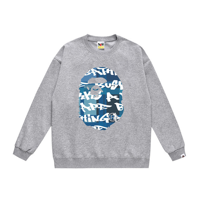 BAPE Crewneck Sweatshirt Ape Head Multi Graphic Street Pullover