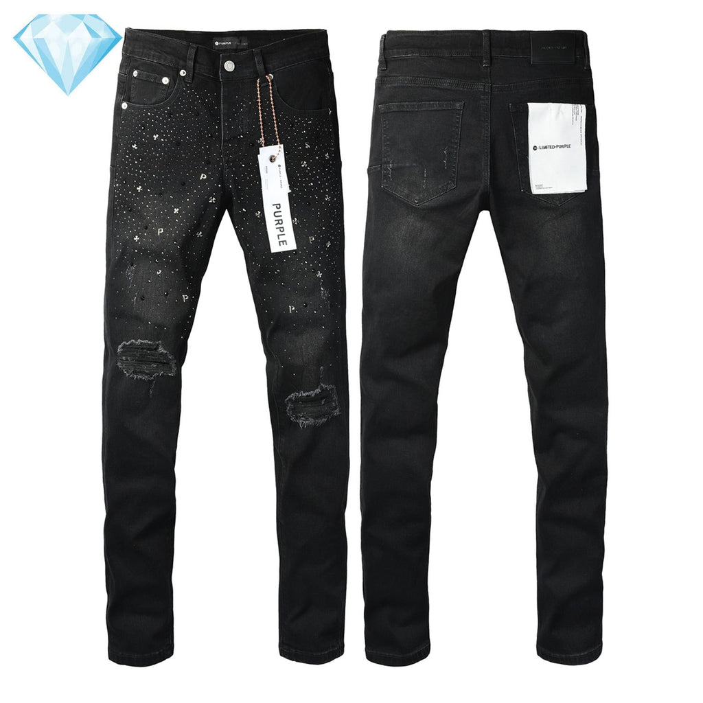 Purple Brand Rhinestone-Embellished Flared Jeans