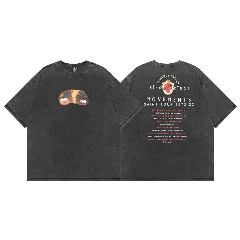 Saint Michael Vintage Washed Distressed Hole Loose Streetwear T-Shirt