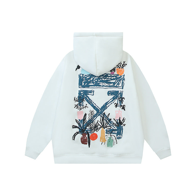 Off-White Arrow Graphic Print Hoodie Streetwear Unisex