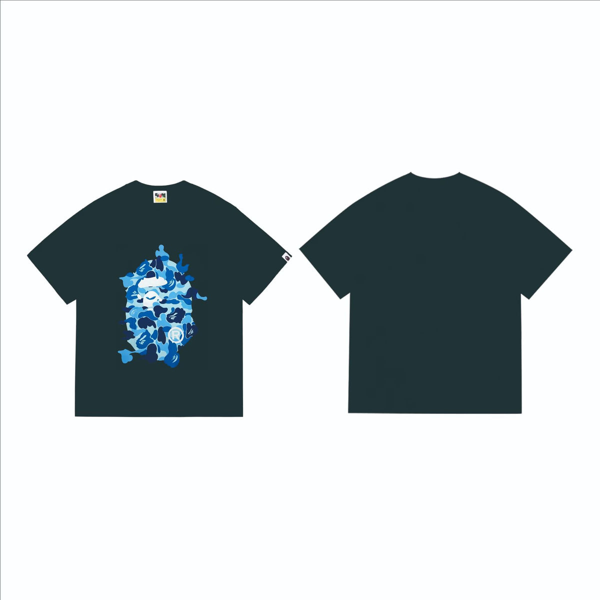 Bape Multi‑Ape‑Head Graphic Oversized Tee Streetwear Unisex