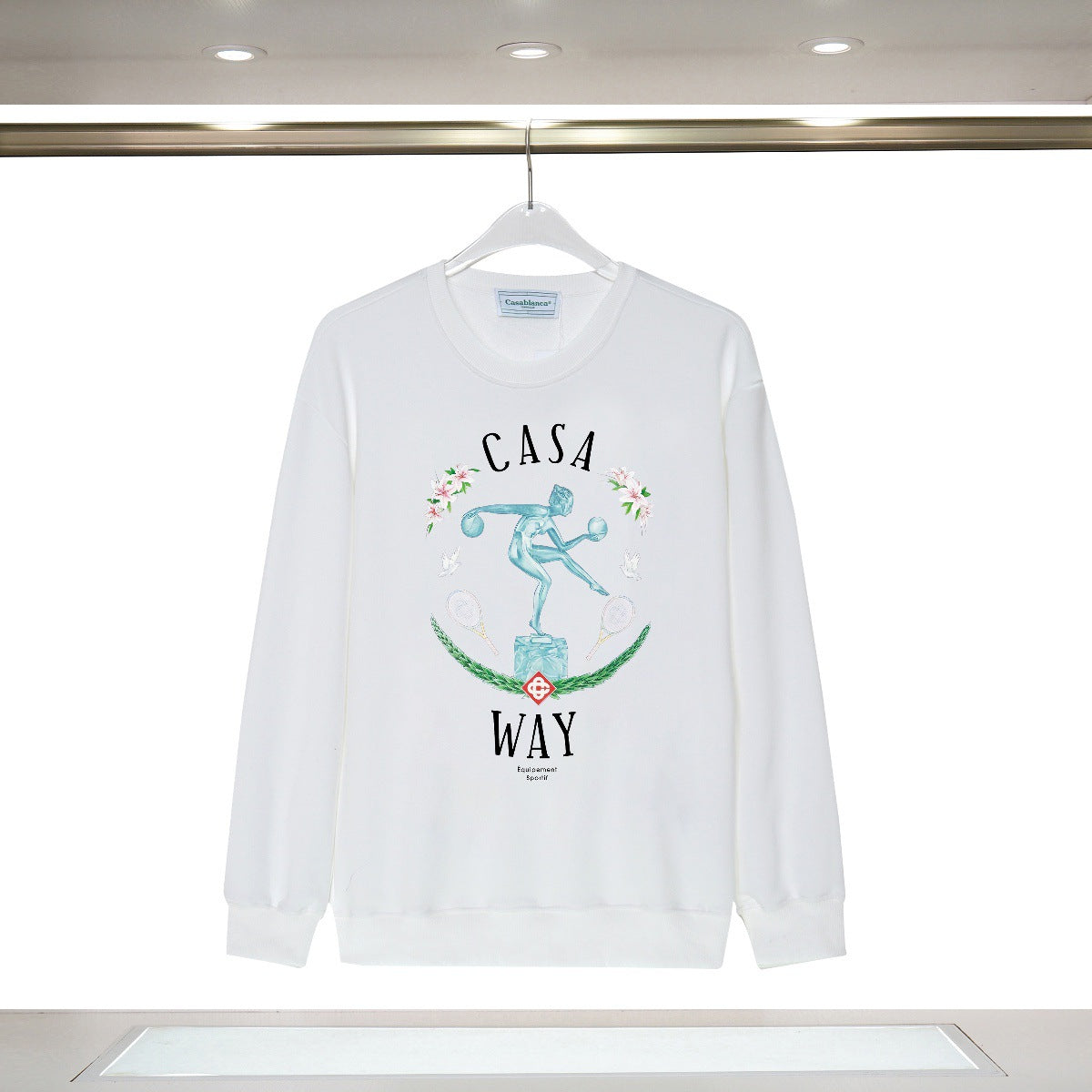 Casablanca Art Graphic Crewneck Sweatshirt Vintage Casual Pullover