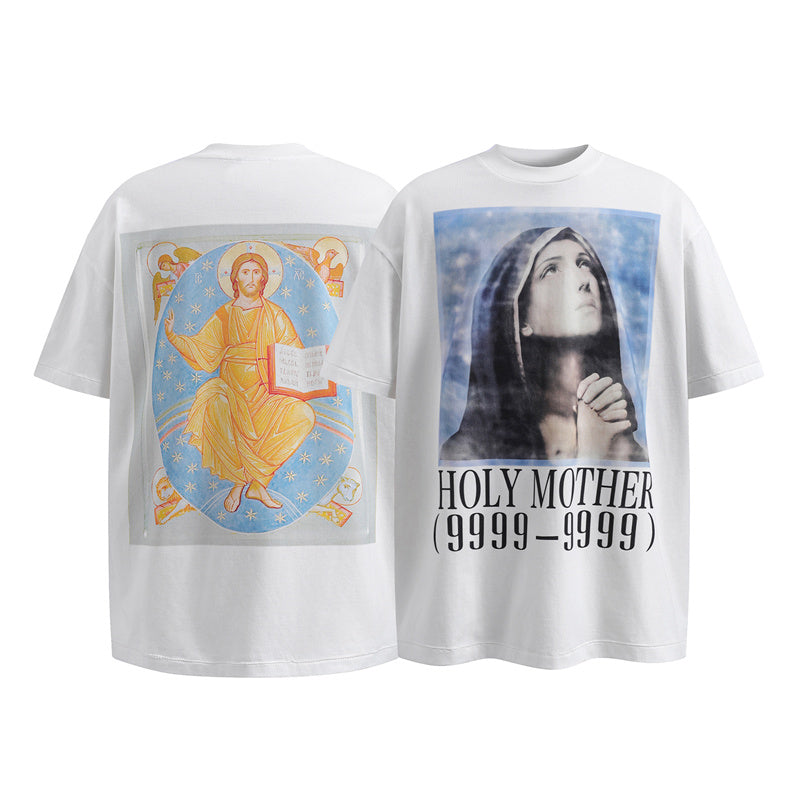 Saint Michael Vintage Washed Distressed Hole Loose Streetwear T-Shirt
