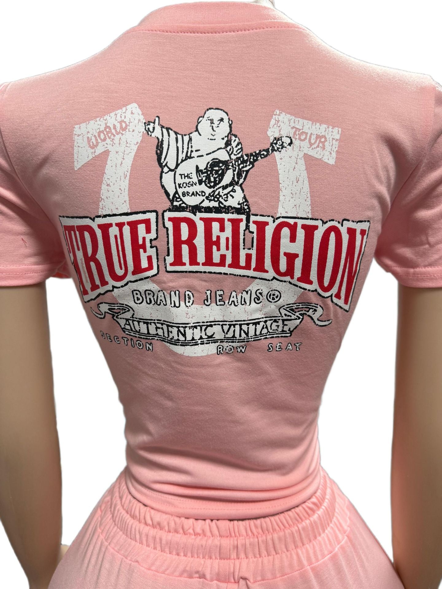 True Religion Horseshoe Graphic Print Tee Shorts 2 Piece Set