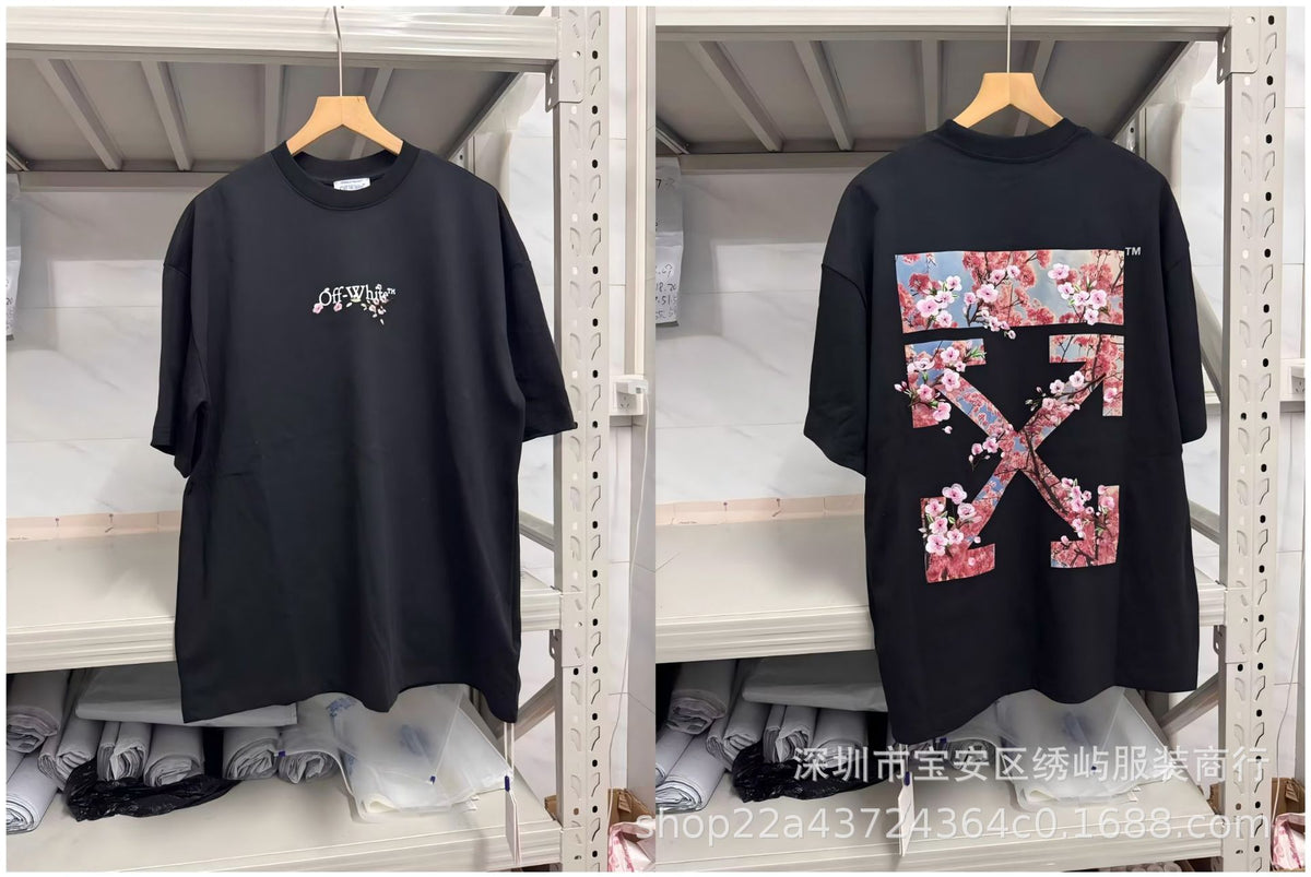 Off White Arrow Print Crew Neck Short Sleeve T Shirt Unisex