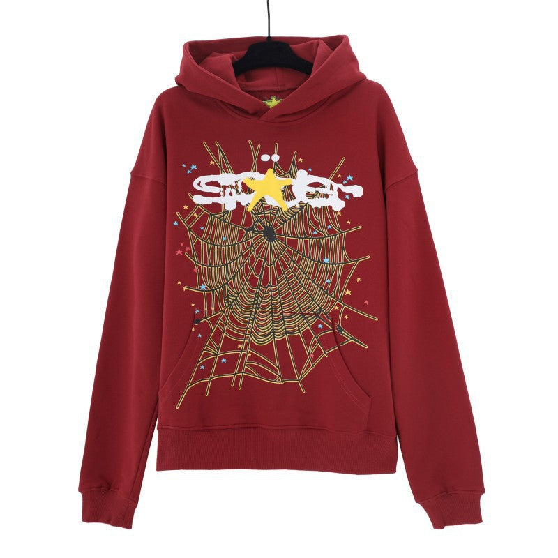 Sp5der Foam Print Spider Web Hoodie Sweatshirt Jogger Pants Set
