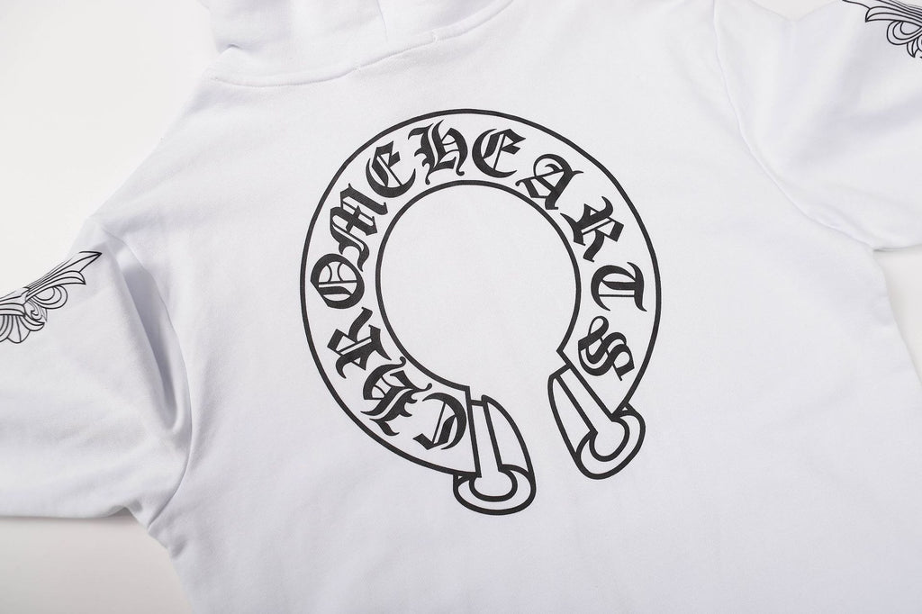 Chrome Hearts Scroll Cross Zip Up Hoodie Classic Street Hooded Jacket