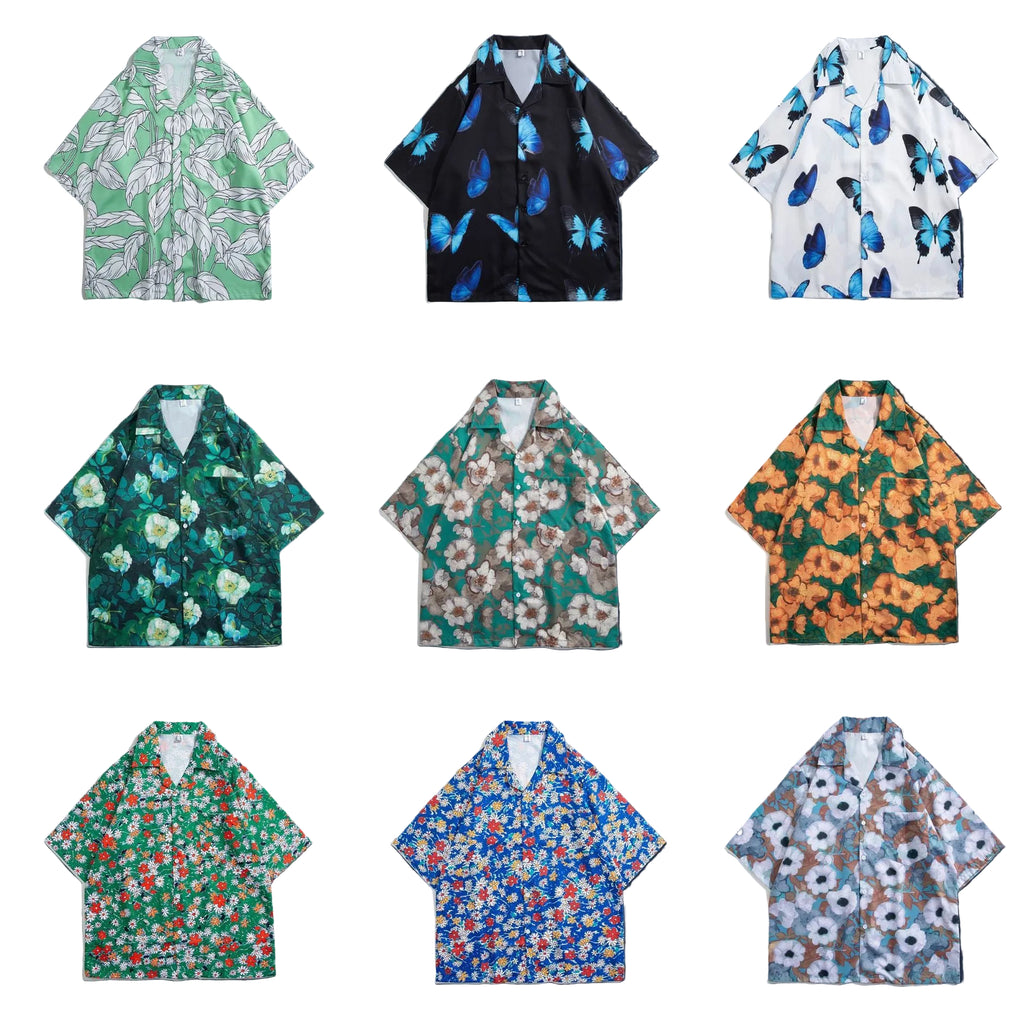 Mens Camp Collar Tropical Hawaiian Floral Short Sleeve Beach Shirt  South2101-2126