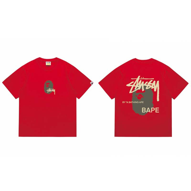 BAPE Ape Head Shark Print Loose Casual Unisex T-Shirt