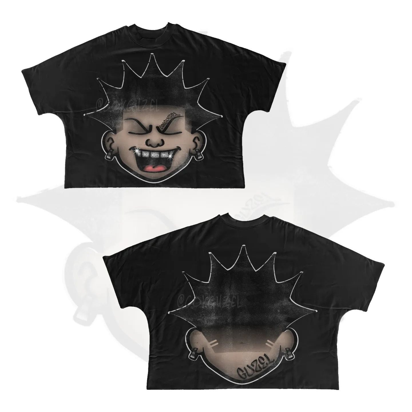 Y2K Hip-Hop-Cartoon-Charakter-Grafik Unisex Oversized Streetwear Baumwoll-T-Shirt