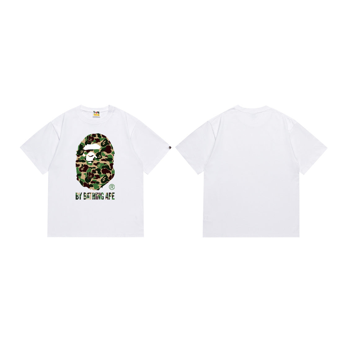 Bape Camo Ape‑Head Graphic Oversized Tee Streetwear Unisex