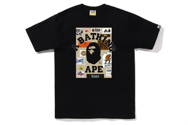 Bape Ape Head Shark Baby Milo Multi‑Print Heavyweight Tee Multi‑Style