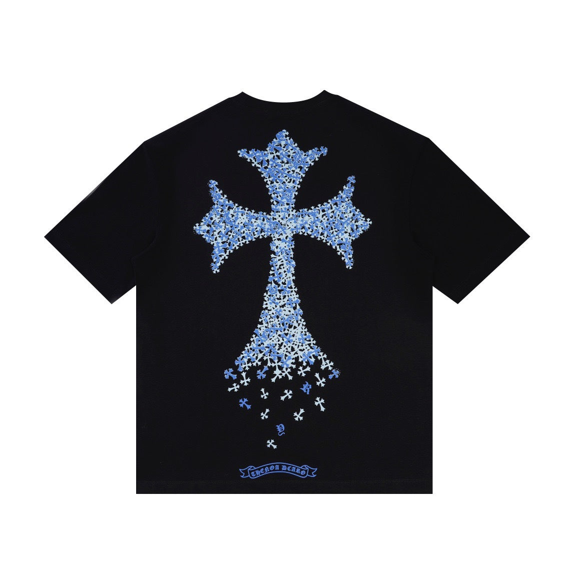 Chrome Hearts Color Sanskrit Cross Print Short Tee Unisex Y2K
