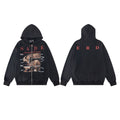 ERD Distressed Washed Vintage Full Zip Hoodie Jacket Unisex