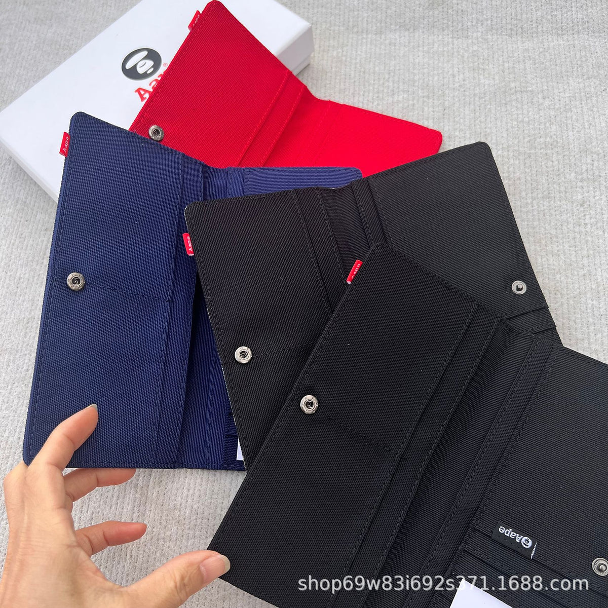 AAPE BY A BATHING APE Head Embroidered Long Wallet