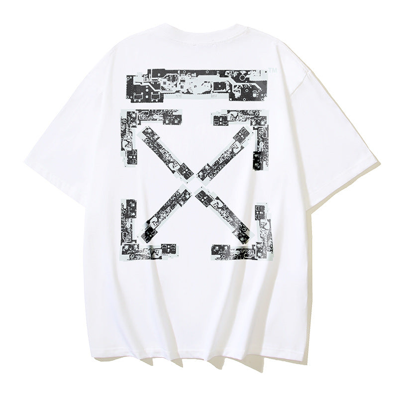 Off‑White Multi‑Sketch Arrow Graphic Oversized Tee Streetwear Unisex
