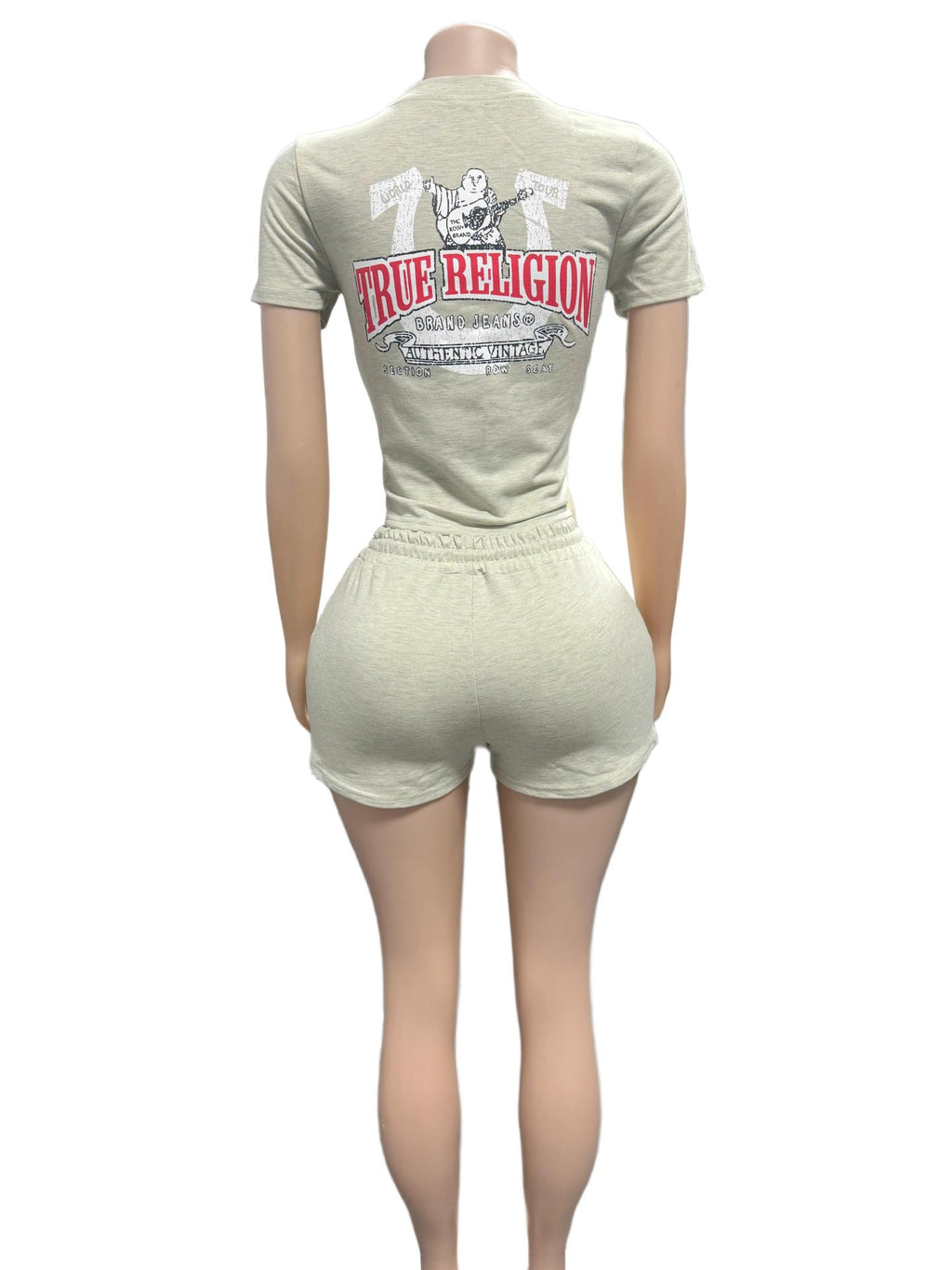 True Religion Horseshoe Graphic Print Tee Shorts 2 Piece Set