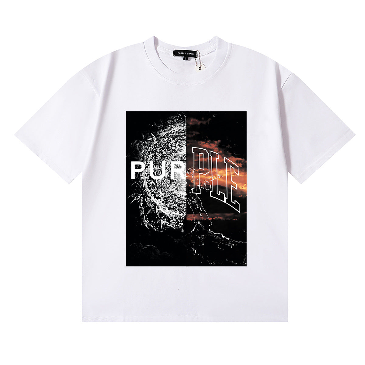 Purple Brand Graphic Tee Loose Unisex Vintage Streetwear T-Shirt