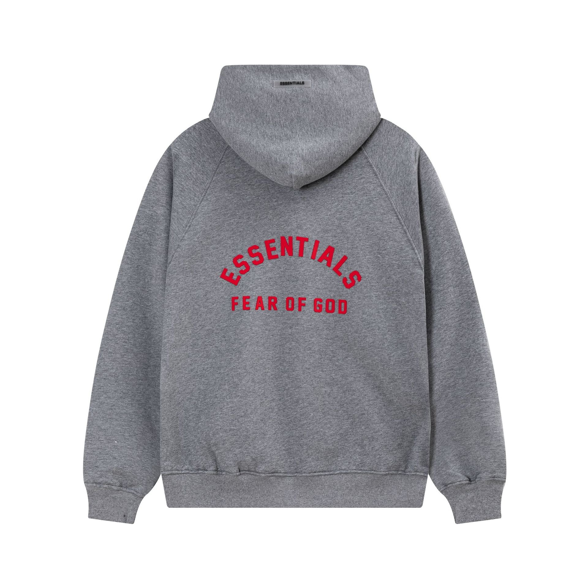 Fear Of God Essentials Red Rubber Letter Pullover Hoodie Unisex