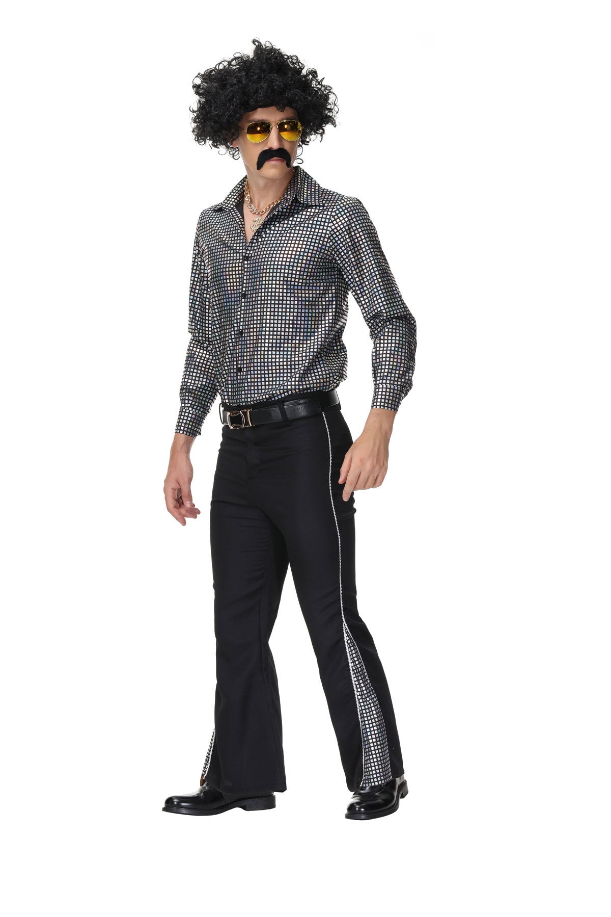 Halloween Men & Women 70s Disco Hippie Cosplay Couple Party Sets
