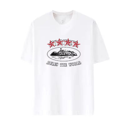 Corteiz CRTZ Y2K Classic Ship Logo Oversized Vintage Baumwoll-T-Shirt