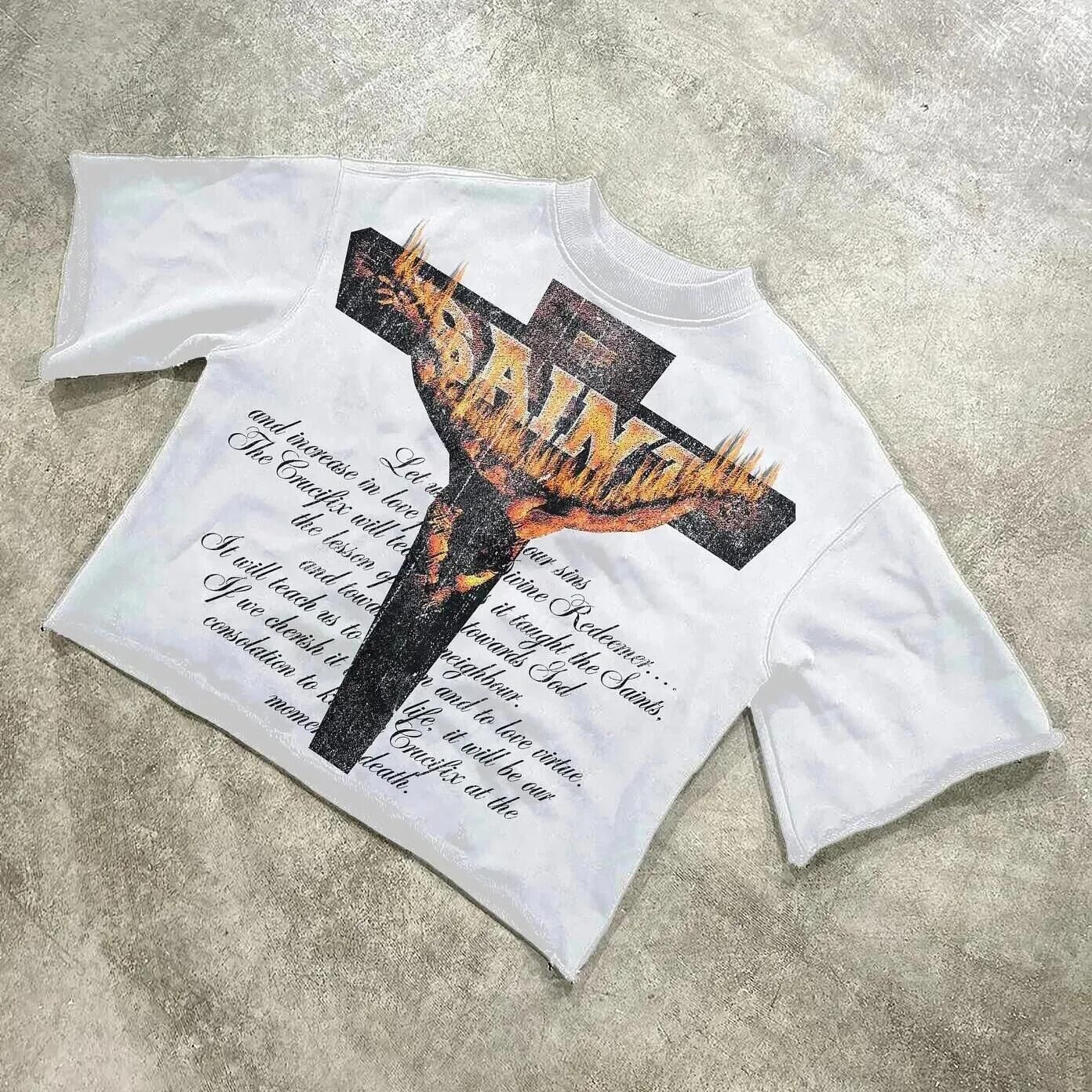 Y2K Cartoon- & Anime-Grafik Unisex Oversized Streetwear Baumwoll-T-Shirt