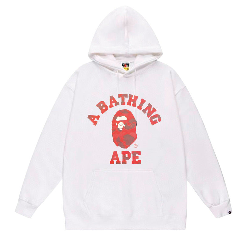 BAPE Ape Head Graphic Hoodie Camo Print Loose Cotton Pullover